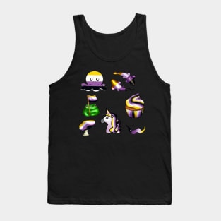 Nonbinary LGBTQ Pride Flag Sticker Pack Tank Top